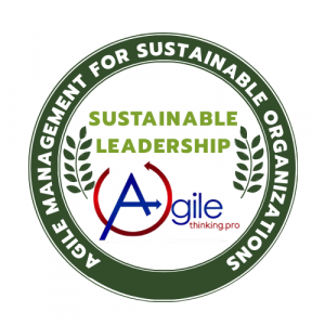 Sustainable Leadership badge for people meeting the Agile Management for Sustainable Organizations training