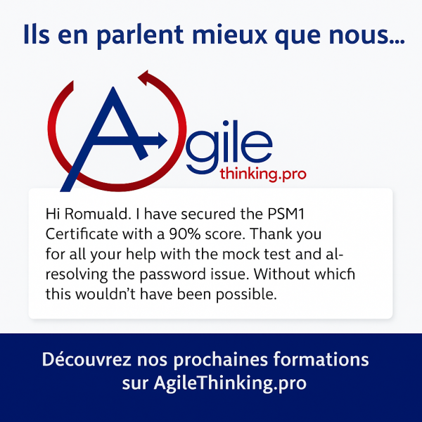Avis Thirumla PSM 1 au format Agilethinking pro